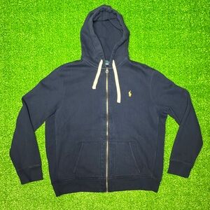 Polo Ralph Lauren XXL Zip Blue Hoodie Hooded Jacket Sweater Streetwear Heavy
